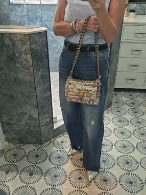 Kurt Geiger Woven Multicolor Crossbody/Shoulder Bag W/Chainstrap